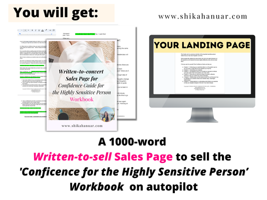 High-converting sales page for 'Confidence Guide for the Highly Sensitive Person' Workbook