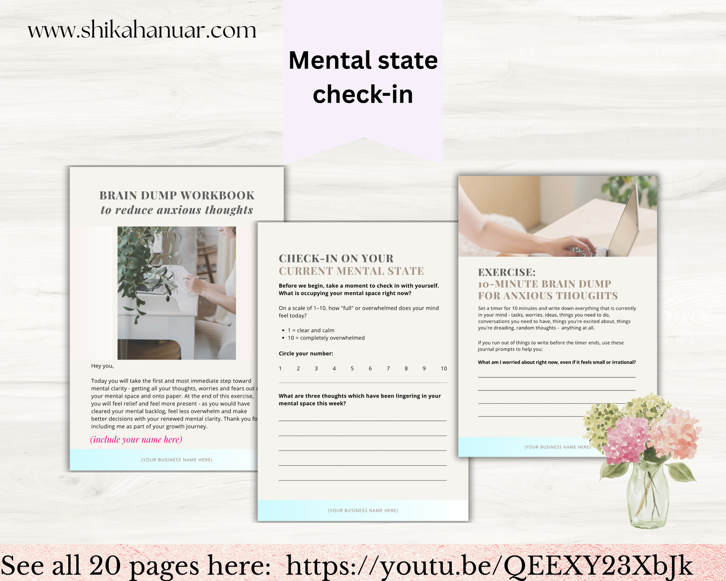 Done-for-you Brain Dump Template and Workbook (with PLR license - ready to sell or use with clients)