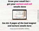 List-building kit for coaches : Manage stress with self-compassion Edition (irresistible lead magnet + email nurture campaign included)