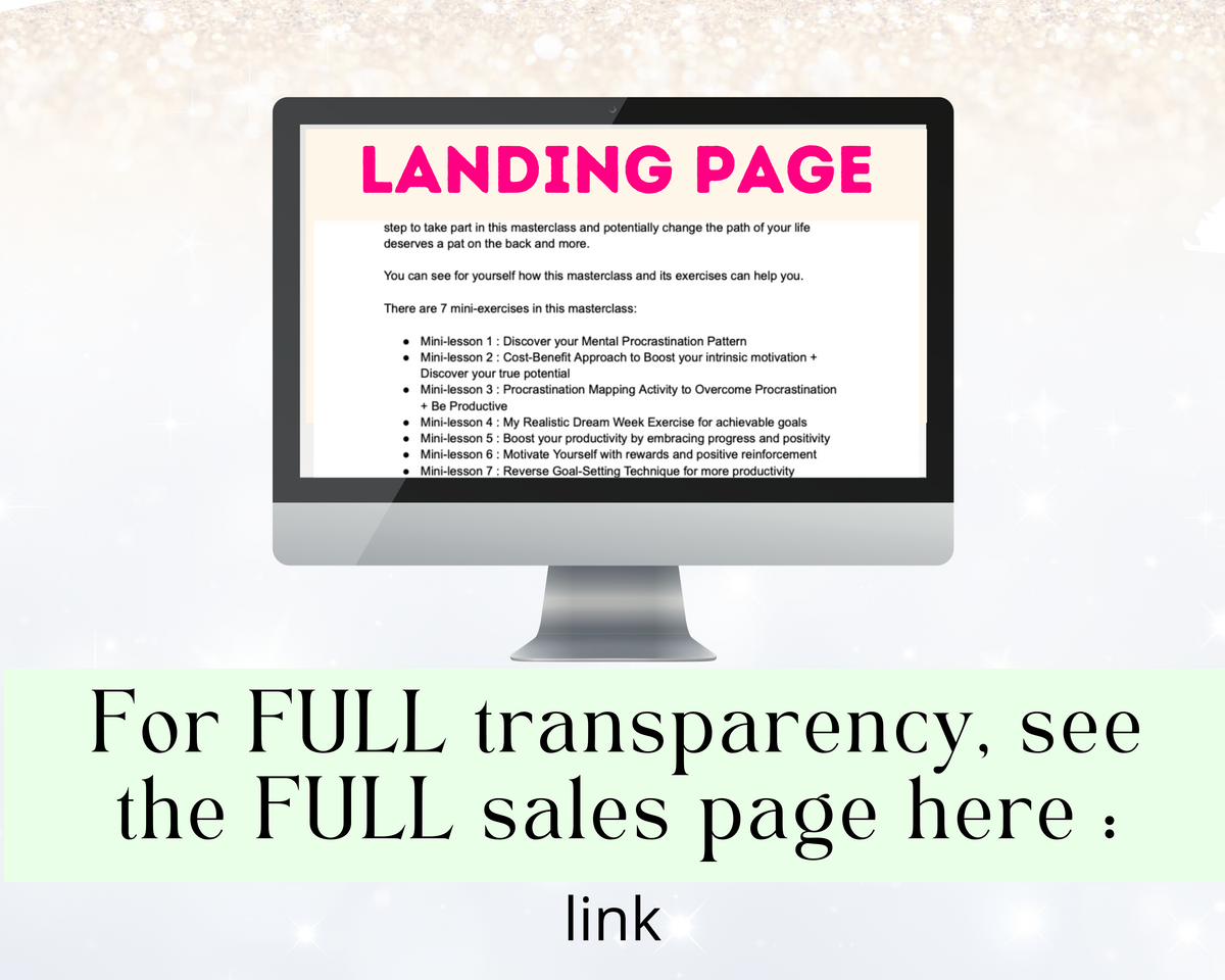 High-converting Sales Page for 'Overcome Procrastination' Masterclass