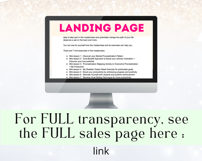 High-converting Sales Page for 'Overcome Procrastination' Masterclass