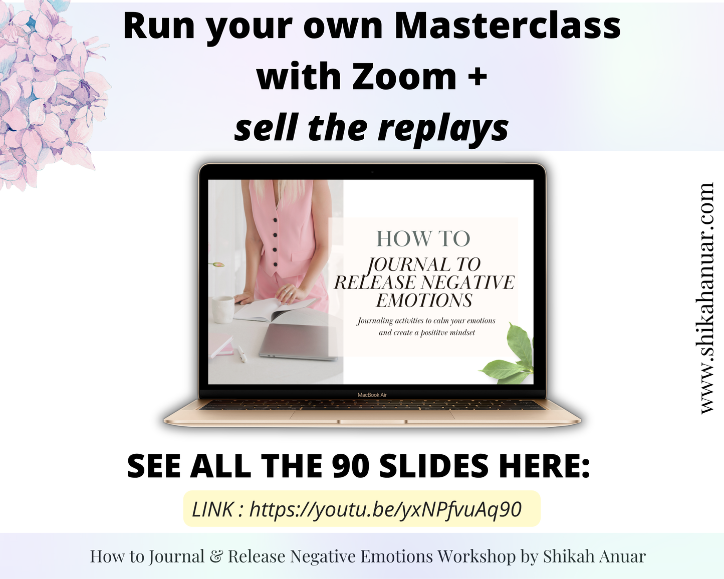 Done-for-you 'How to Journal to Release Negative Emotions' Masterclass, Script & Workbook