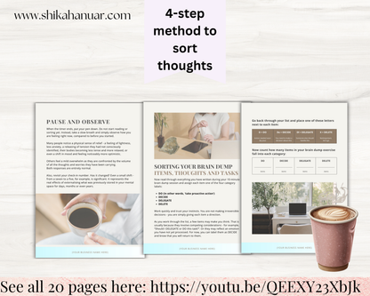 Done-for-you Brain Dump Template and Workbook (with PLR license - ready to sell or use with clients)