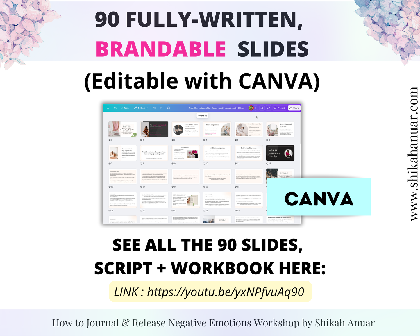 Done-for-you 'How to Journal to Release Negative Emotions' Masterclass, Script & Workbook