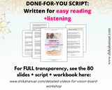 Done-for-you Vision Board workshop, script and workbook (written by a former counsellor)