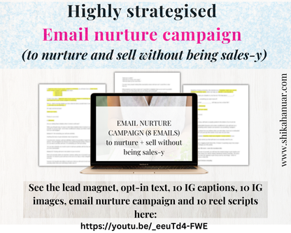Done for you Lead Generation for Coaches : Positive Self-Talk edition (Lead magnet, Email campaign, IG captions, IG reel scripts, IG images included)