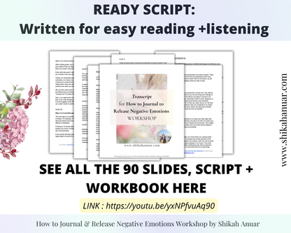 Done-for-you 'How to Journal to Release Negative Emotions' Masterclass, Script & Workbook