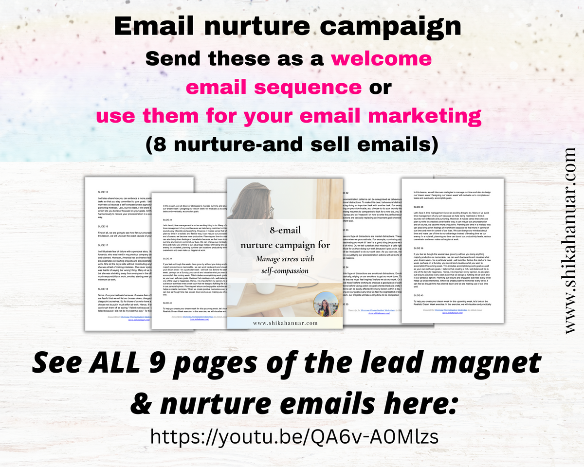List-building kit for coaches : Manage stress with self-compassion Edition (irresistible lead magnet + email nurture campaign included)