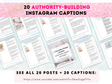 20 done-for-you Mindset Journaling Instagram posts and captions (authority-building)