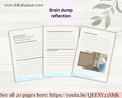 Done-for-you Brain Dump Template and Workbook (with PLR license - ready to sell or use with clients)