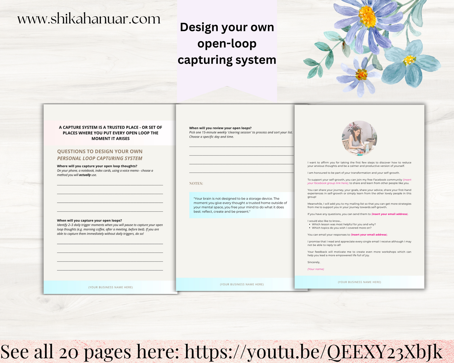Done-for-you Brain Dump Template and Workbook (with PLR license - ready to sell or use with clients)