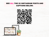 20 done-for-you Mindset Journaling Instagram posts and captions (authority-building)