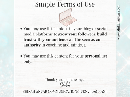 20 done-for-you Mindset Journaling Instagram posts and captions (authority-building)