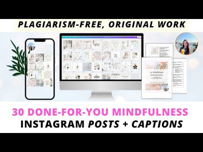 30 Mindfulness done-for-you Instagram posts and captions (authority-building)