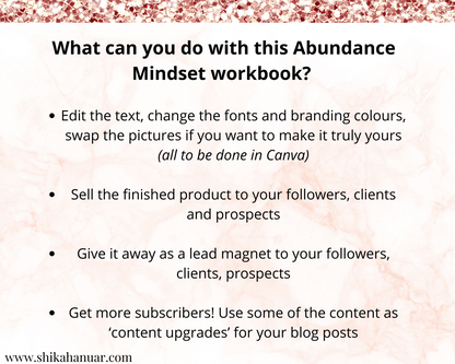Abundance Mindset Workbook (ready to sell or use with clients)