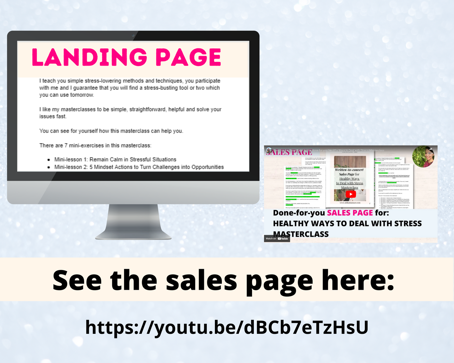 High-Converting Sales Page for 'Healthy Ways to Deal with Stress' Masterclass