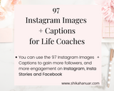 97 Instagram Posts + Captions for Life Coaches: Editable in Canva