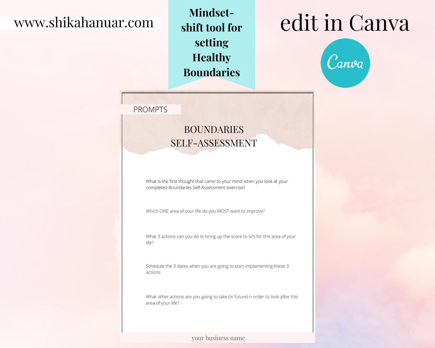 Healthy Boundaries Self Assessment Tool (ready to sell + use as lead magnet)