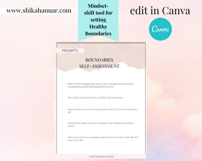 Healthy Boundaries Self Assessment Tool (ready to sell + use as lead magnet)