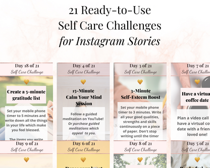 21-Day Self Care Challenge for Insta Stories