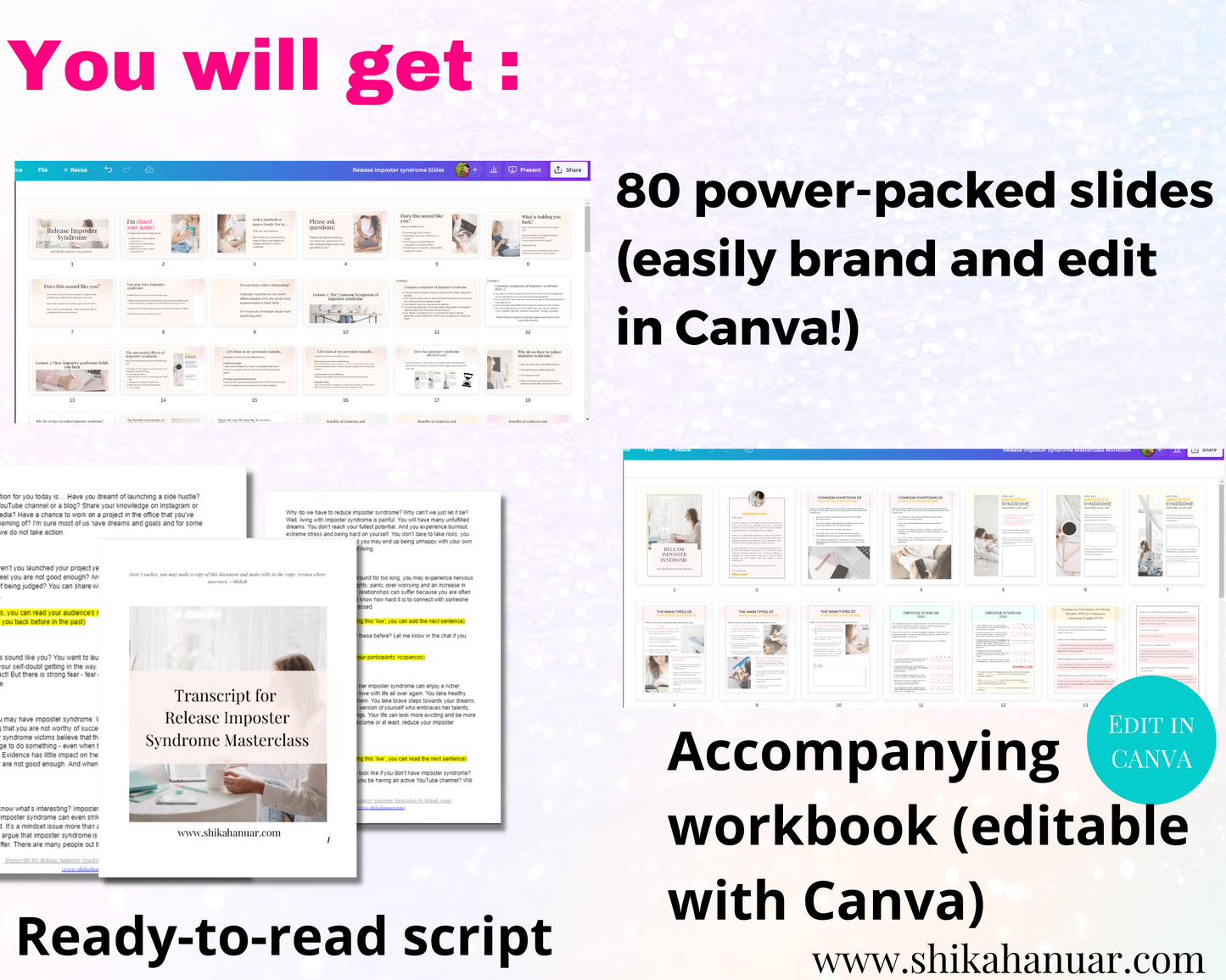 Done-for-you 'Release Imposter Syndrome' Masterclass, Script and Workbook