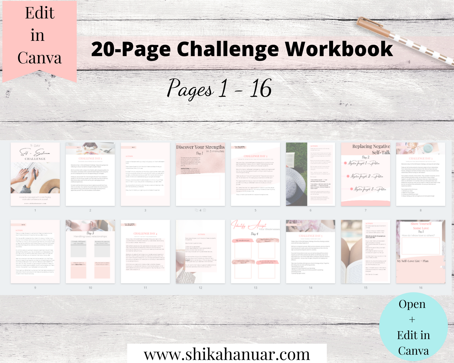 7 Day Self-Esteem Challenge + Workbook