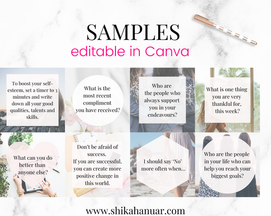 97 Instagram Posts + Captions for Life Coaches: Editable in Canva