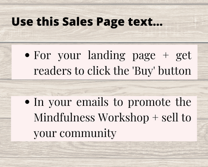 High-Converting Sales Page for Mindfulness Workshop