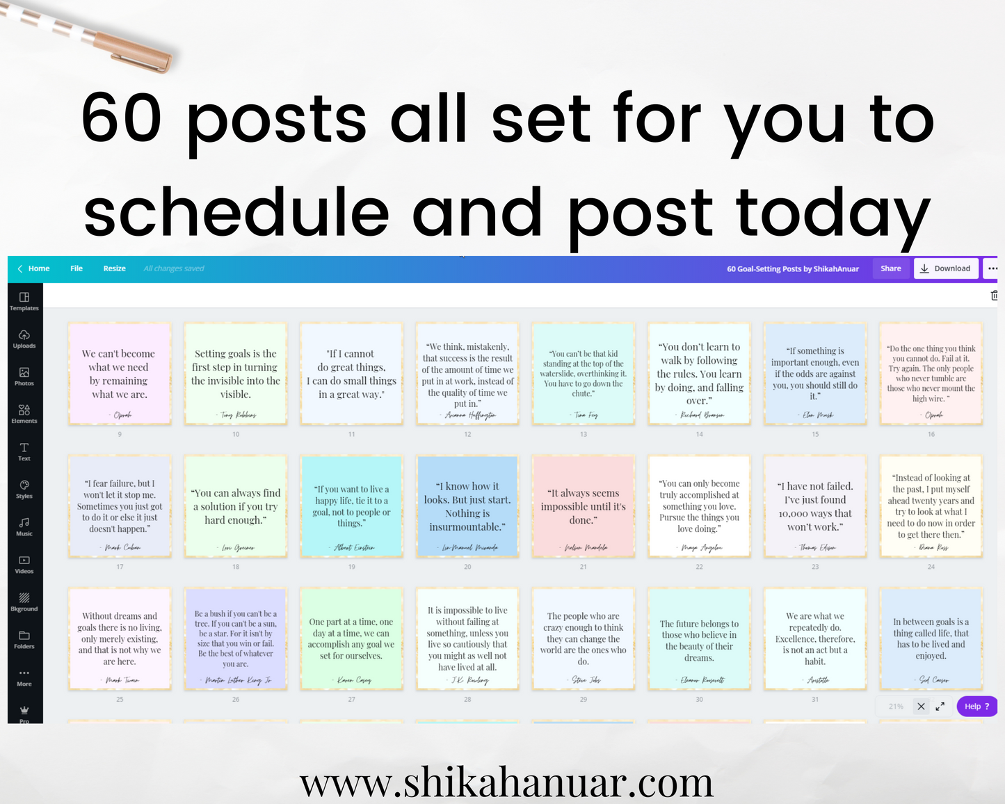 60 Goal-Setting Instagram Posts (for life coaches)