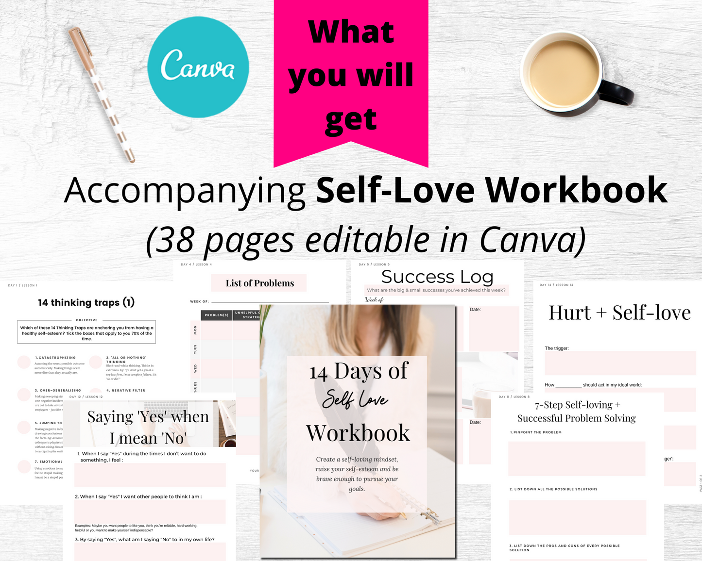 Done-for-you 14-Day Self-love Course (ready to launch and sell)