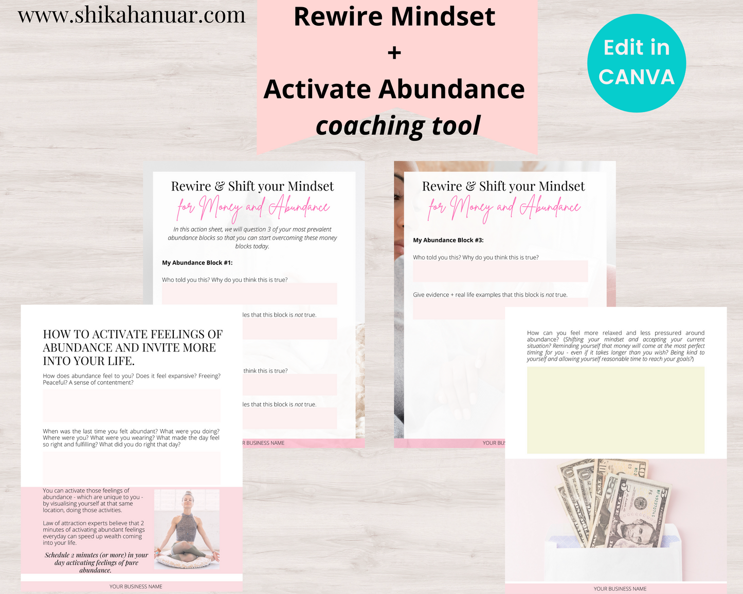 Abundance Mindset Workbook (ready to sell or use with clients)
