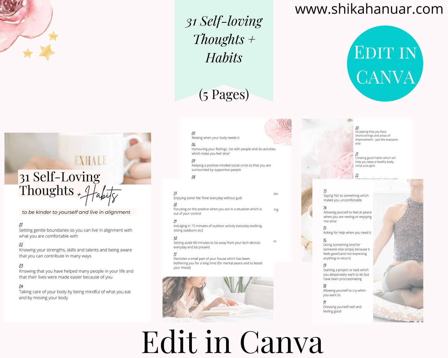 31-Day Self Love Journal (ready to sell + use with clients)