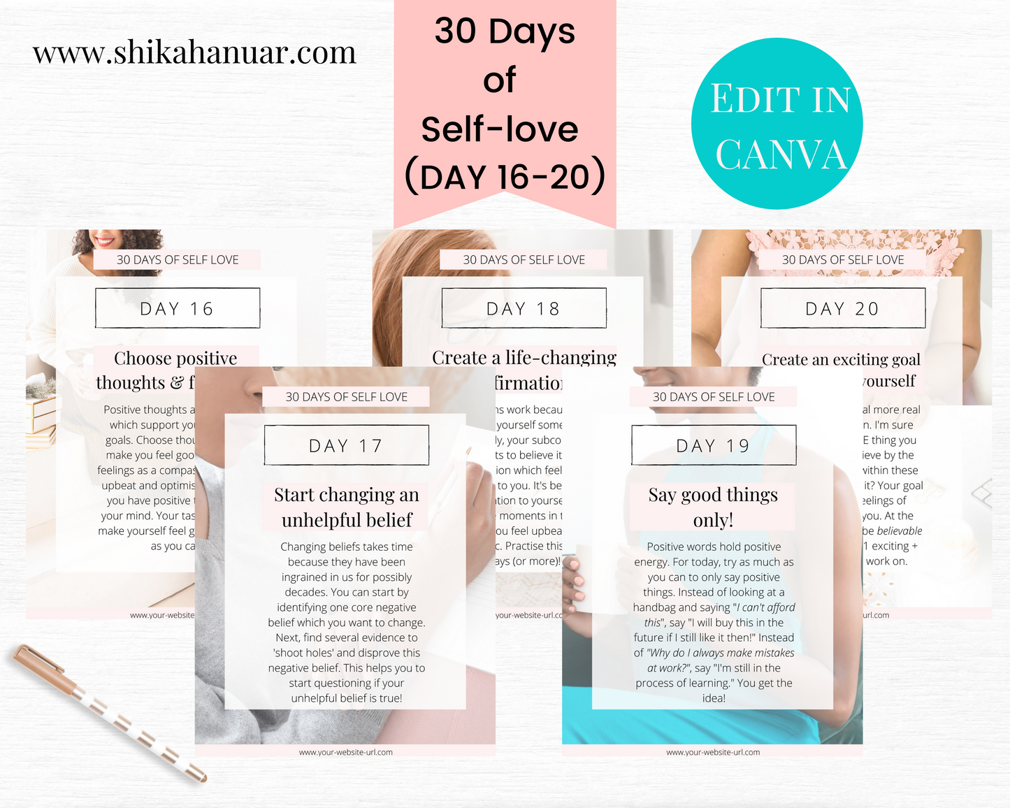 30 Day Self-Love Guide (ready to sell + use with clients)