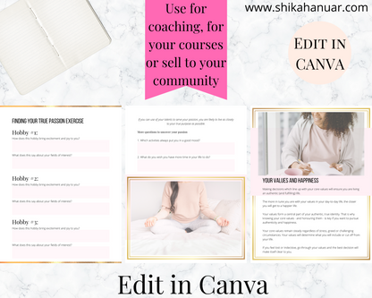 Discover Your Life Purpose & Passion Workbook (ready to sell or use with clients)