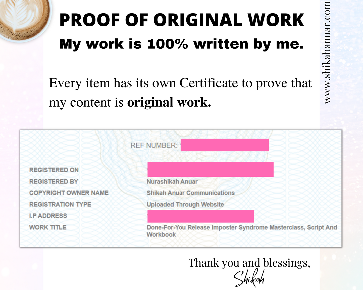 Done-for-you 'Release Imposter Syndrome' Masterclass, Script and Workbook