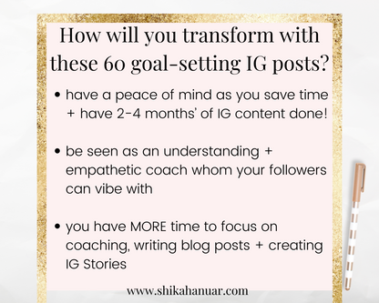 60 Goal-Setting Instagram Posts (for life coaches)